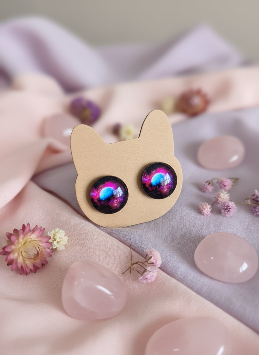 Cabochon Galactic Universe Earring
