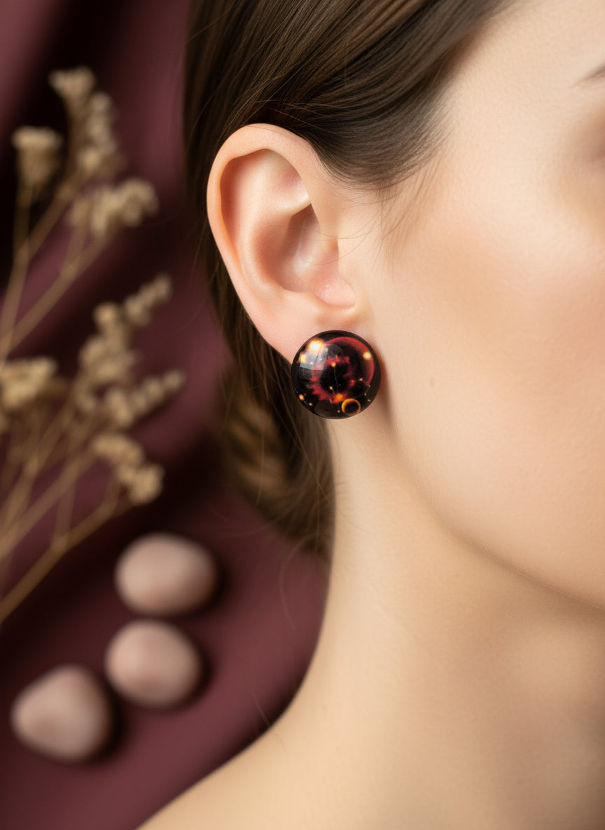 Cabochon Galactic Universe Earring