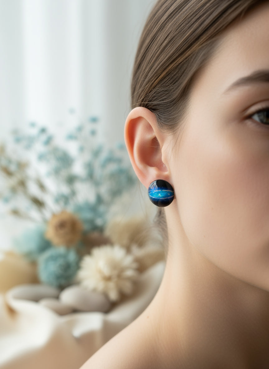 Cabochon Galactic Universe Earring