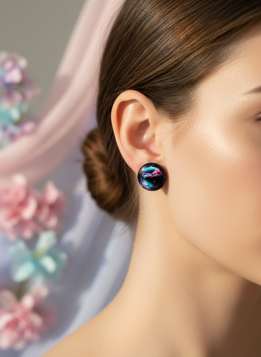 Cabochon Galactic Universe Earring