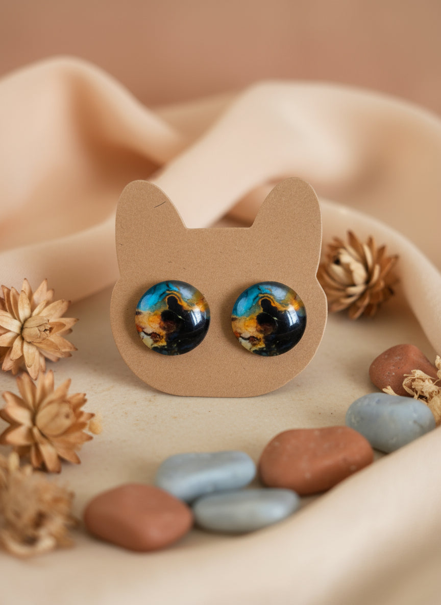 Cabochon Galactic Universe Earring