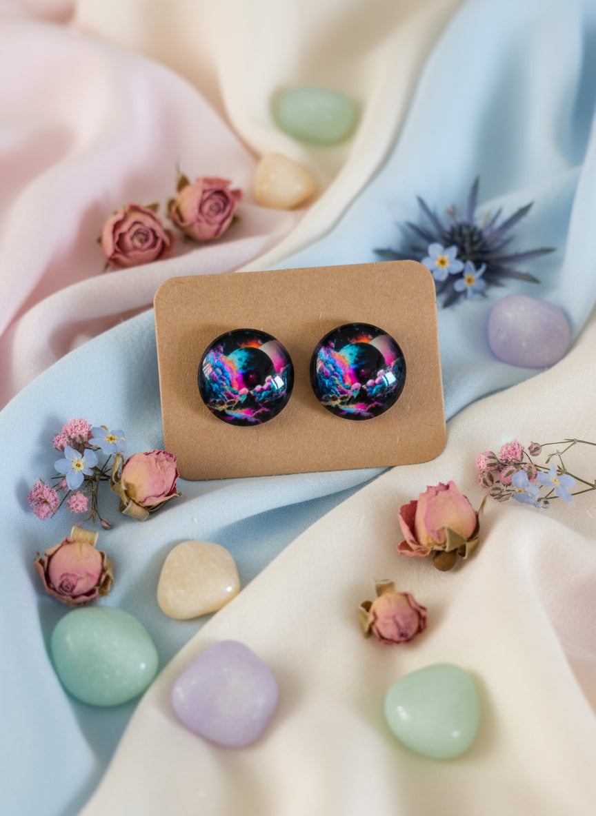 Cabochon Galactic Universe Earring
