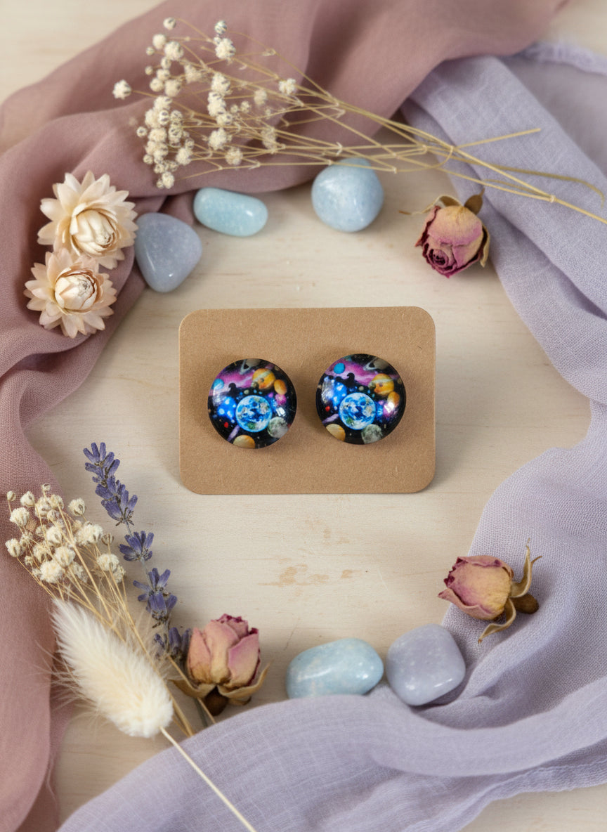 Cabochon Galactic Universe Earring