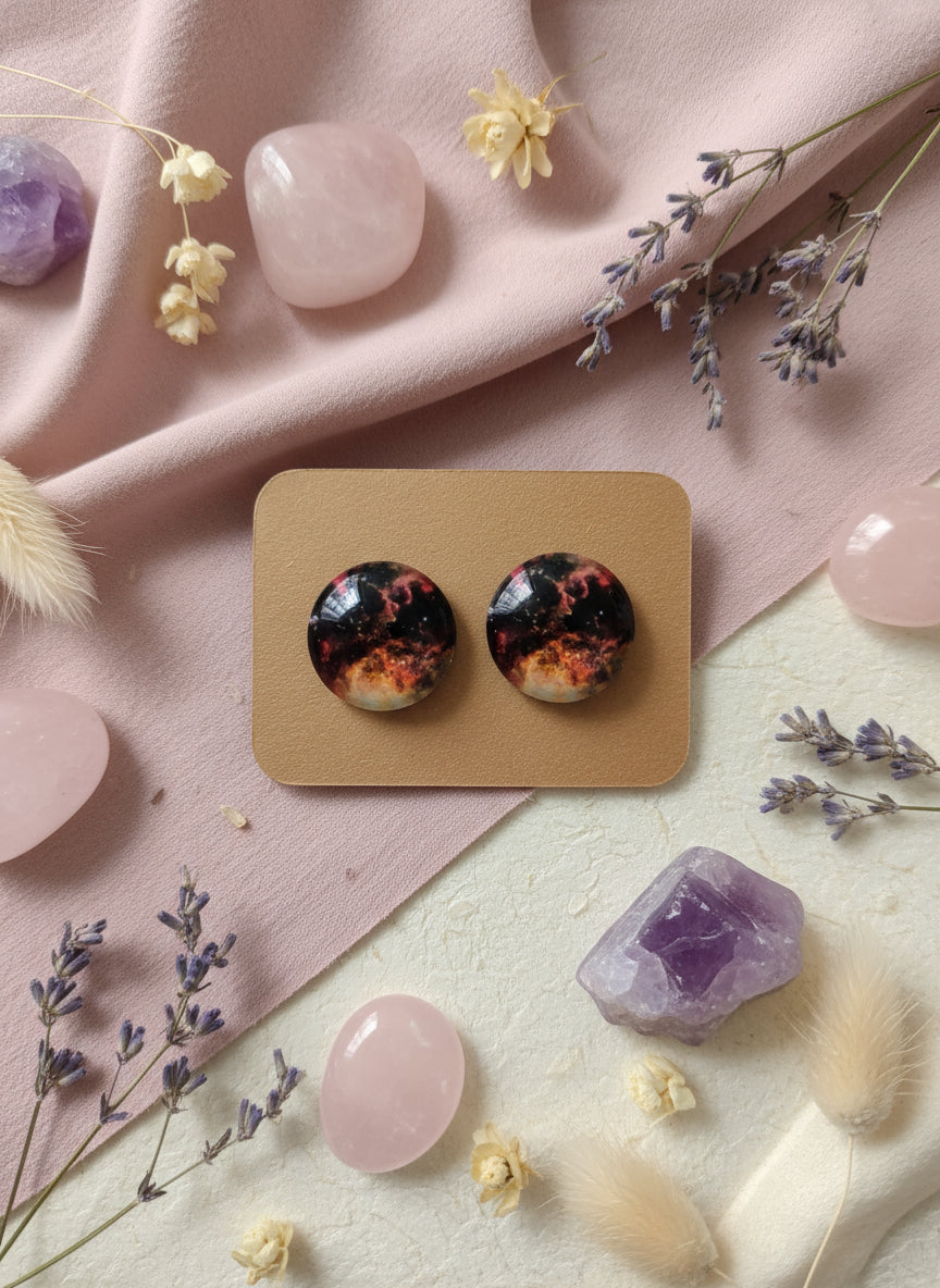 Cabochon Galactic Universe Earring