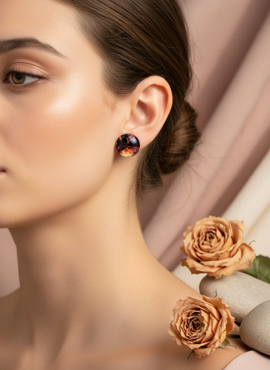 Cabochon Galactic Universe Earring