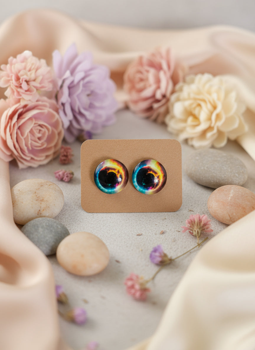 Cabochon Galactic Universe Earring