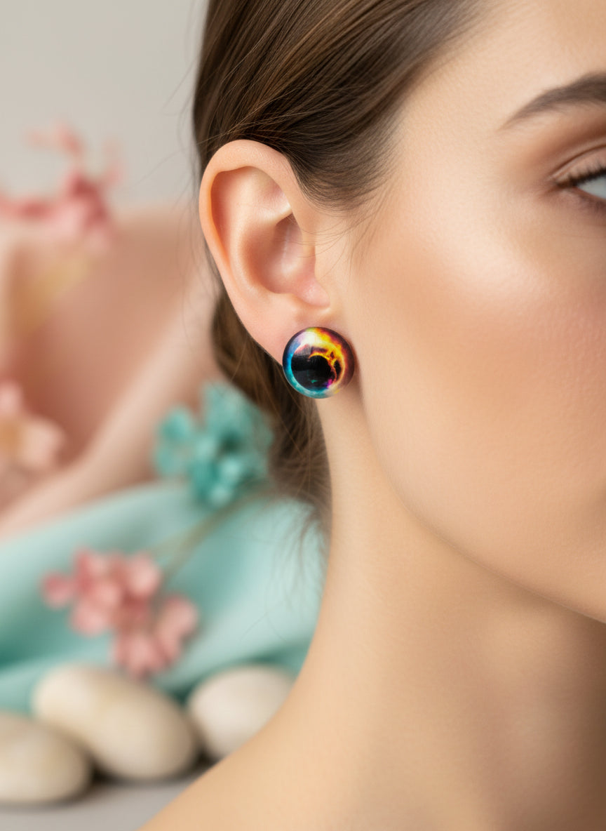 Cabochon Galactic Universe Earring