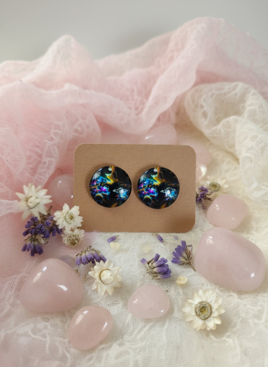 Cabochon Galactic Universe Earring