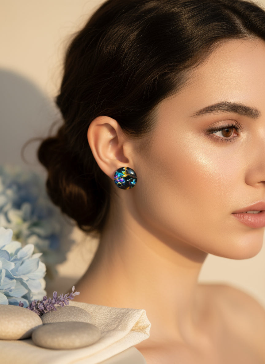 Cabochon Galactic Universe Earring