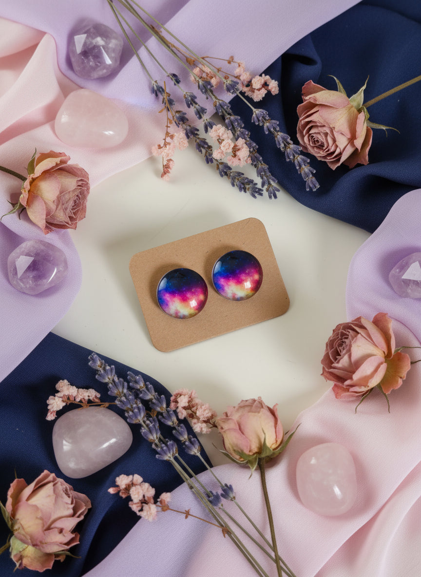 Cabochon Galactic Universe Earring