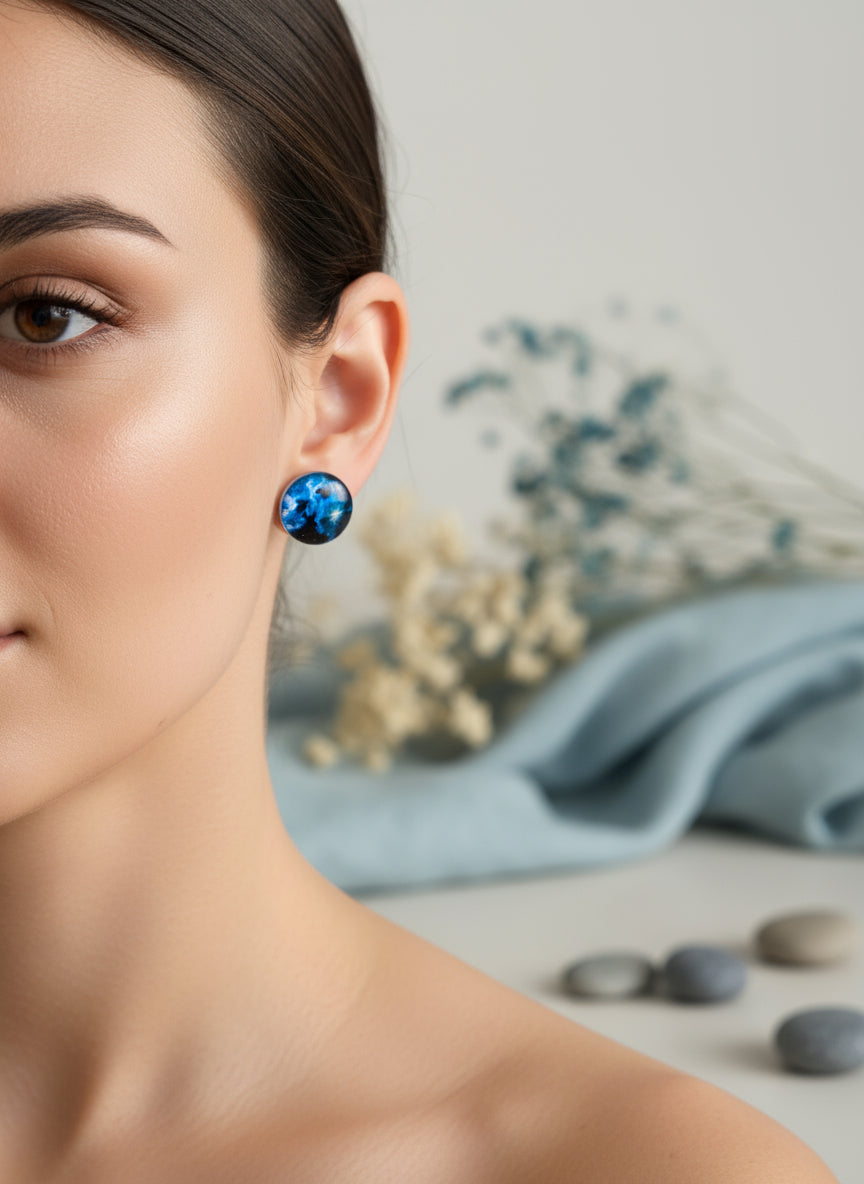 Cabochon Galactic Universe Earring