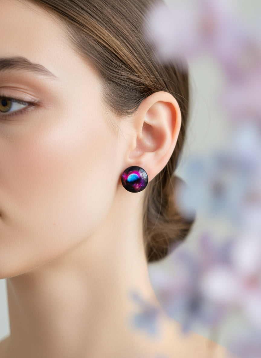 Cabochon Galactic Universe Earring