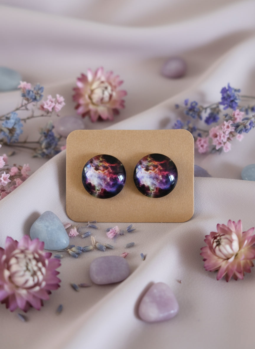 Cabochon Galactic Universe Earring