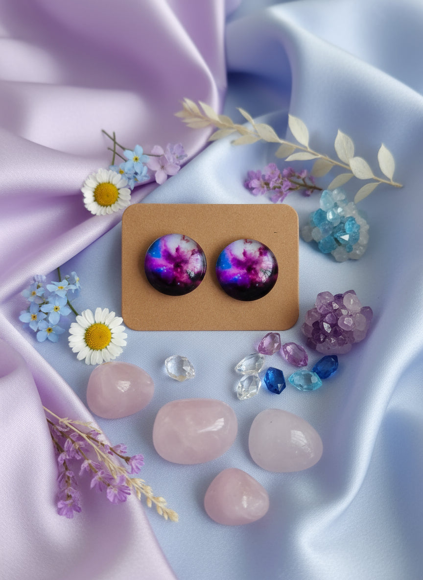 Cabochon Galactic Universe Earring