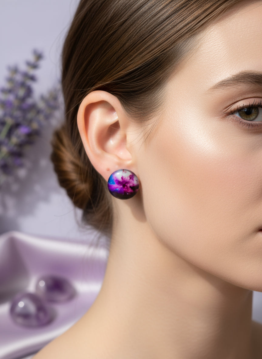 Cabochon Galactic Universe Earring