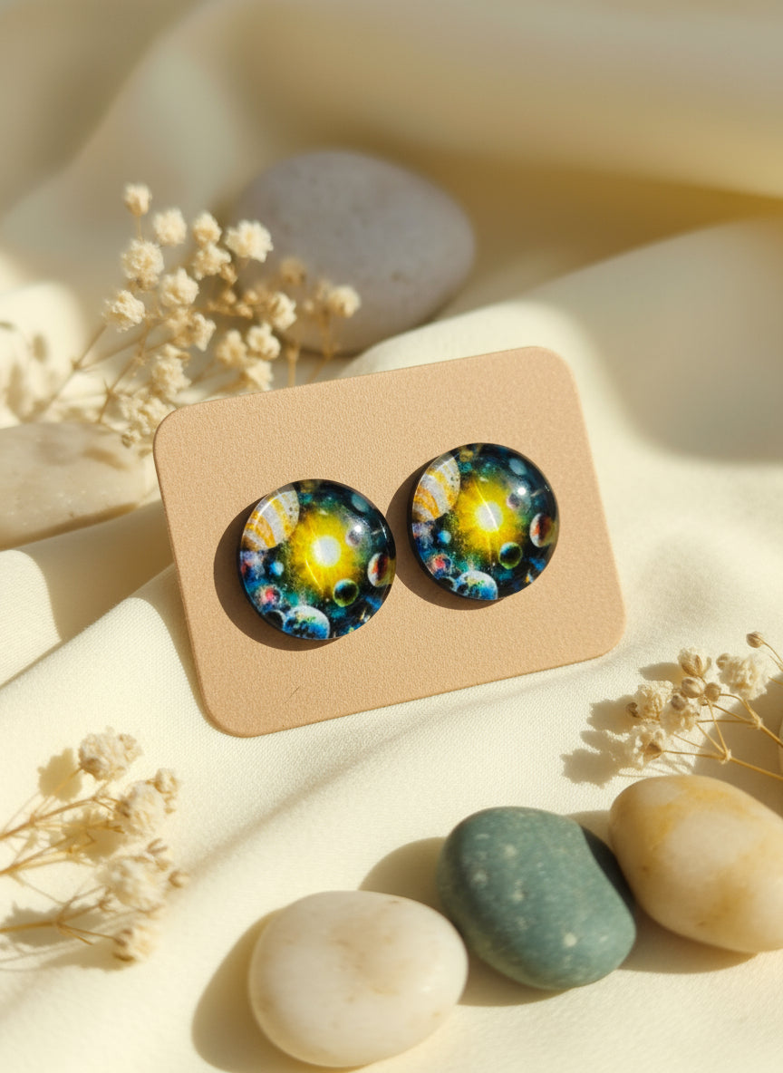 Cabochon Galactic Universe Earring