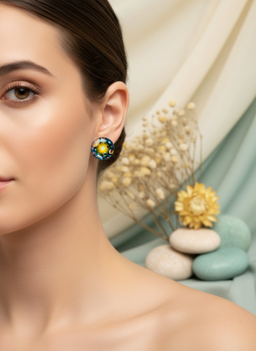 Cabochon Galactic Universe Earring