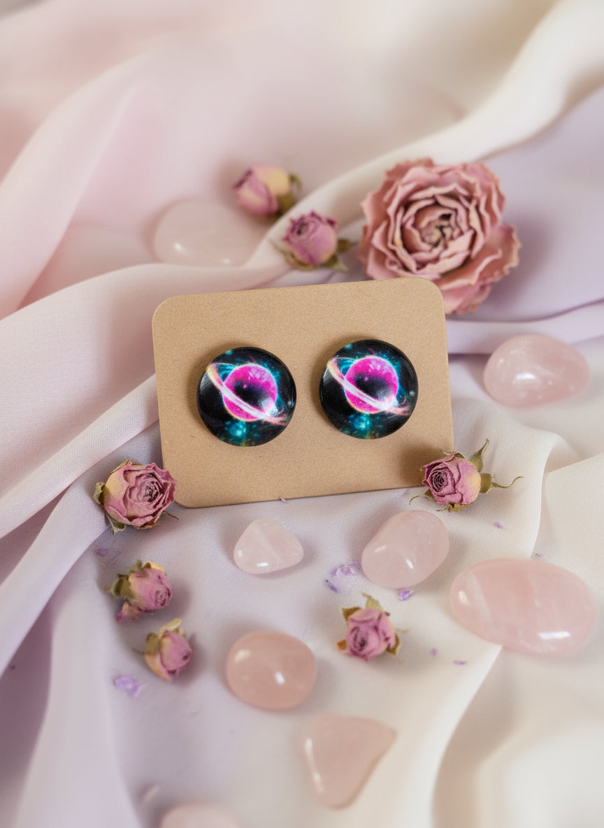 Cabochon Galactic Universe Earring