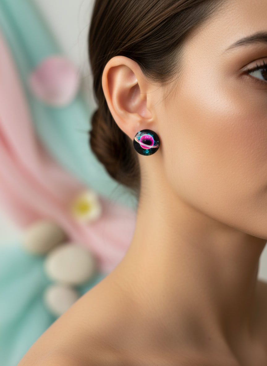Cabochon Galactic Universe Earring