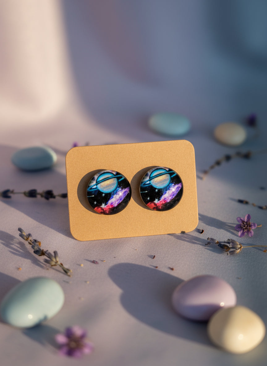 Cabochon Galactic Universe Earring