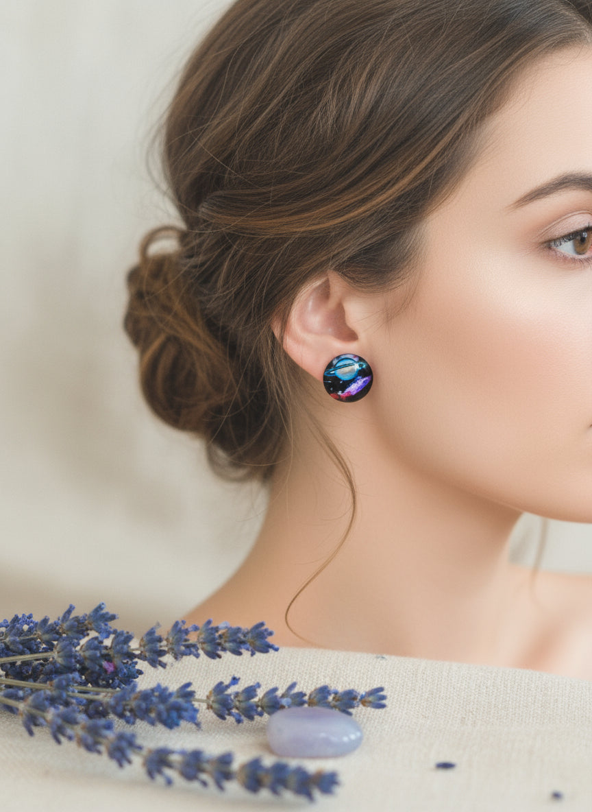 Cabochon Galactic Universe Earring