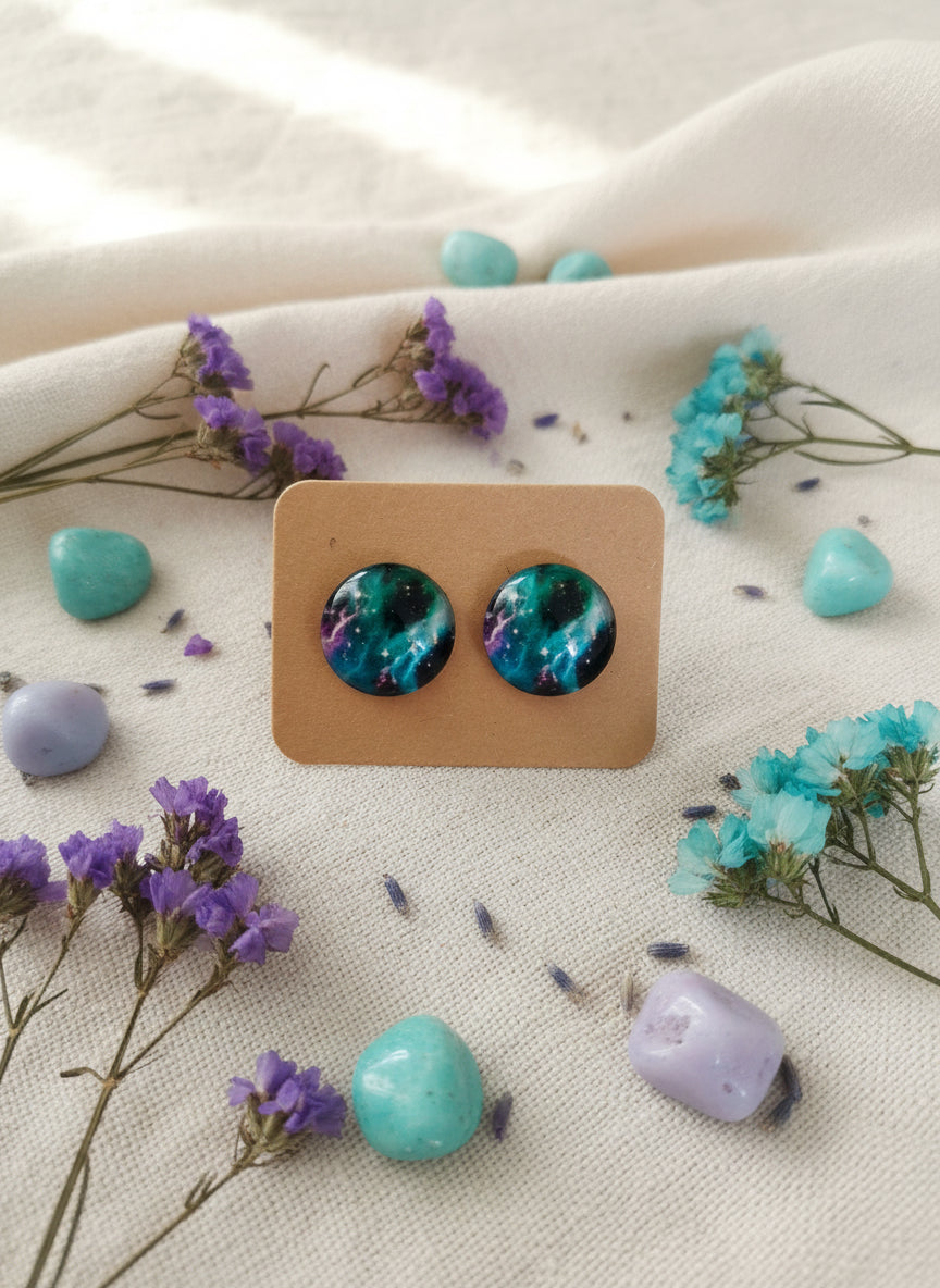 Cabochon Galactic Universe Earring