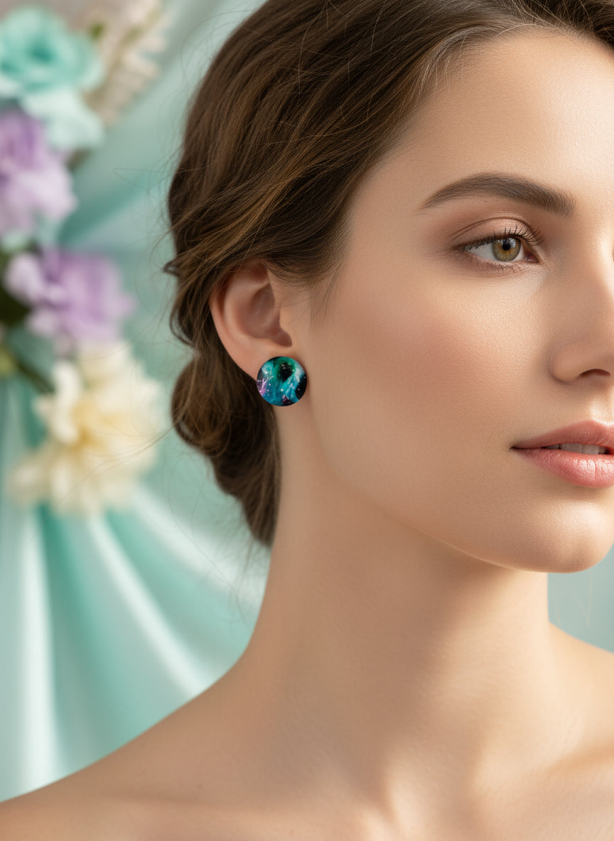 Cabochon Galactic Universe Earring